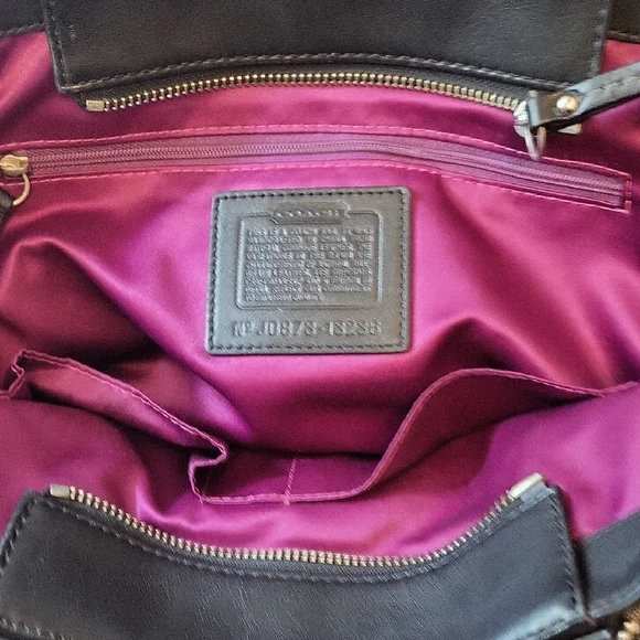 Coach Carly Black Leather Carryall Satchel Bag Tote Shoulder Bag J0878-13236